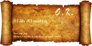 Oláh Klaudia névjegykártya