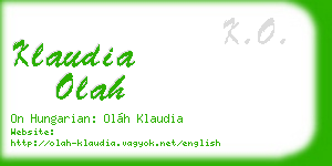 klaudia olah business card