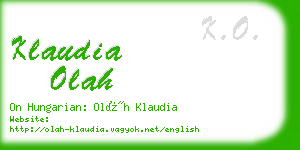 klaudia olah business card